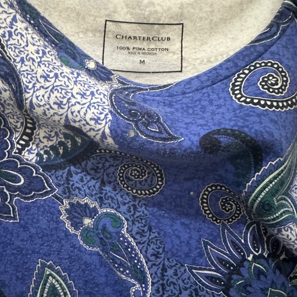 Paisley Blue Women's Top | Cotton-Cool-Go-To-Top | Size Medium | EUC - Picture 7 of 10